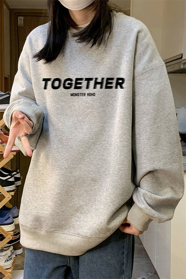 中性风！抖音直播高品质重磅卫衣男圆领卫衣女XW395-P45,男装卫衣,电商B371