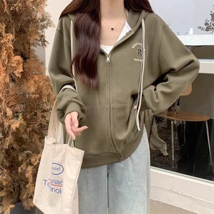 奶fufu加绒保暖连帽开衫卫衣女秋冬新款高级感超好看宽松外套上衣图片