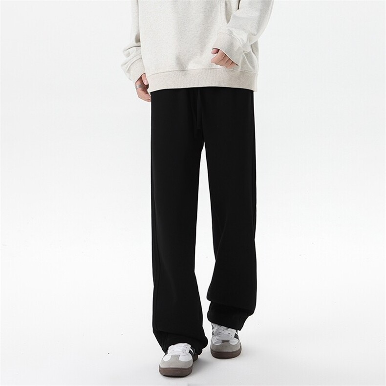 M-8XL春季重磅卫裤大码侧边褶皱裤子休闲阔腿长裤运动裤KZ1901P50,男装休闲裤,电商B238