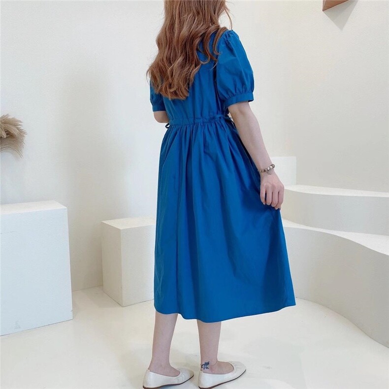 棉布连衣裙，女装连衣裙，左播