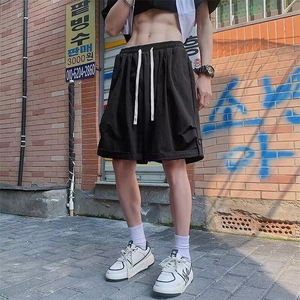 休闲黑色运动五分裤子男女夏季ins潮牌宽松百搭抽绳篮球阔腿短裤图片