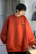 麂皮绒秋季重磅上衣落肩宽松简约小标卫衣JK23326-特批36控59，男装卫衣，星座605(原A050)