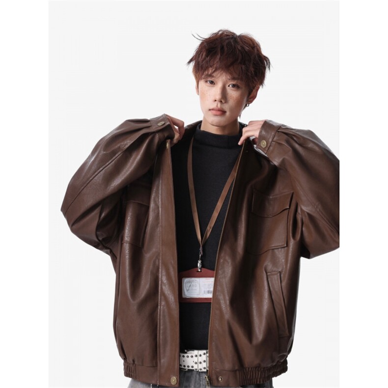 档口图现货定制面料工装皮衣夹克1209-1-JK29-P105，男装夹克，星座1209-1