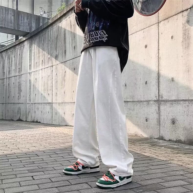 高街刷洗做旧牛仔裤子男高级感设计感oversize潮裤NZ1006,男装牛仔裤,星座1116A-1（原606A）