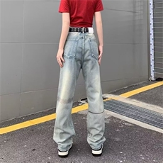 1033-P442025春秋新款牛仔裤男直筒垂感潮牌痞帅休闲美式复古，男装牛仔裤，电商B323A