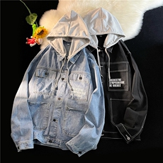 JK3001-P80-控108现货拼接牛仔夹克外套连帽，男装夹克，星座116