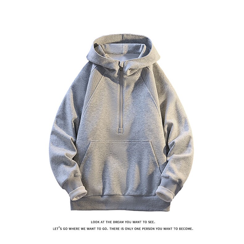 美式高街连帽卫衣男2025新款宽松半拉链帽衫外套W4688-特价P48，女装短外套，电商A007