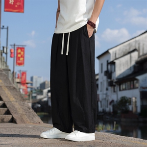 风春夏棉麻休闲裤子男宽松大码亚麻长裤K600-P65 高品质！图片