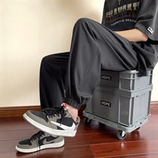 2023新红木地板冰丝顺滑透气运动风九分超薄长裤2027-特批20，男装休闲裤，星座718-1
