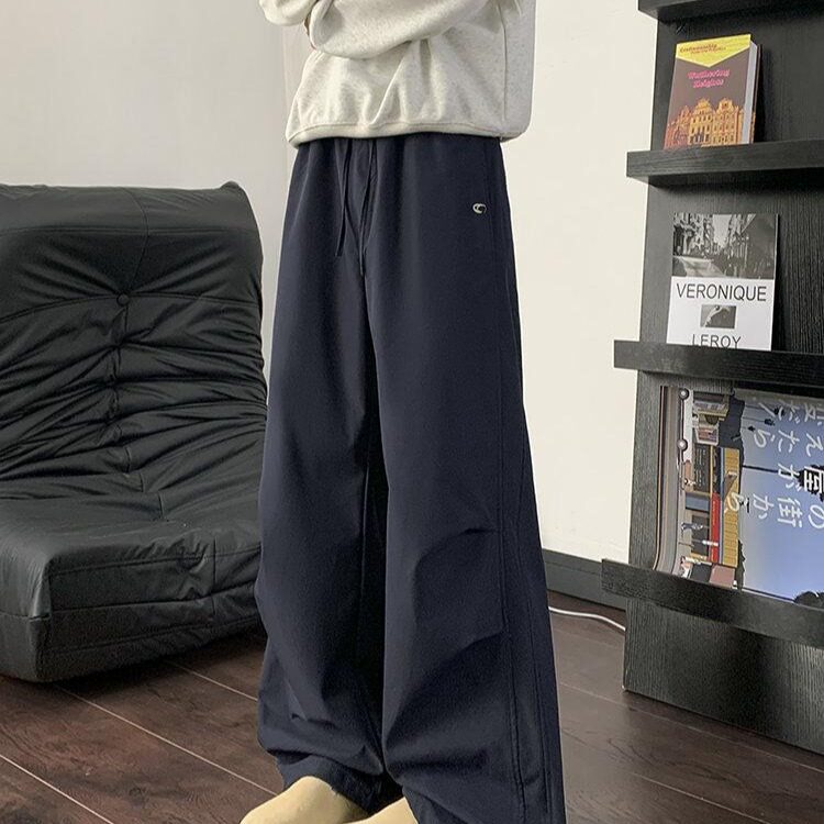 潮长裤百搭宽松型潮流时尚潮牌纯色休闲裤工装裤男加绒加厚,男装休闲裤,星座506A