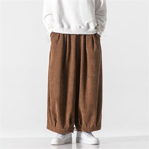 秋冬风大码港风宽松休闲日系灯芯绒哈伦阔腿长裤潮K152/P65,男装休闲裤,电商A221A