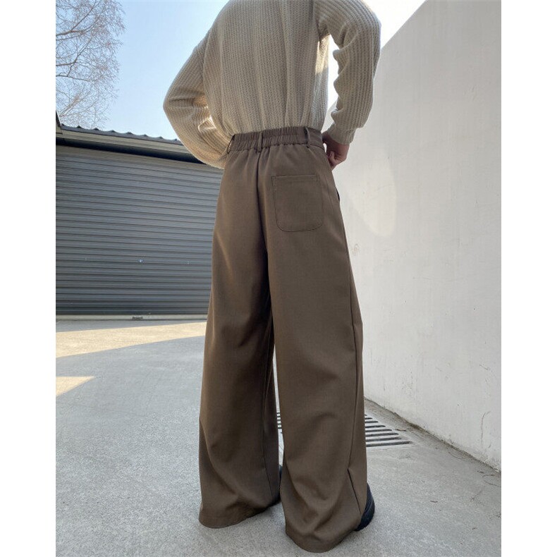 抖音品质春季新款高级感垂坠阔腿宽松西裤B315-K25693-特p40控78,男装休闲裤,电商B315