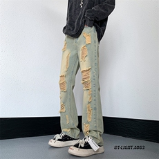 2026夏季美式高街破洞小众牛仔裤货号K725P55，男装牛仔裤，电商A063