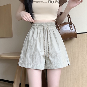 美式工装短裤女夏季2024新款抽绳小个子冰丝速干显瘦阔腿热裤图片