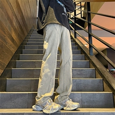 微喇叭vibe美式复古直筒牛仔裤痞帅男裤子潮牌K790-特批45，男装牛仔裤，星座718-1