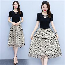 今年流行减龄一整套穿搭时尚裙女半身裙夏季2025新款，女装连衣裙，布芭啦