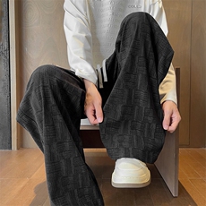 灯芯绒裤子男士春秋季2025新款宽松直筒卫裤阔腿运动男生休闲长裤，男装休闲裤，星座1107-1