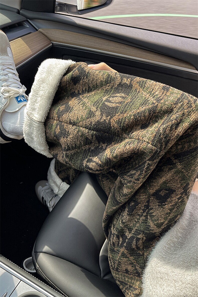 8XL-M羊羔绒裤子男冬季加绒加厚民族风重磅针织棉裤大码KZ023P78,男装棉裤,电商B312
