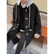 1港风牛角扣加棉呢大衣可拆卸帽大码M-5XL外套男FY8716P138控188，女装短外套，星座226-2