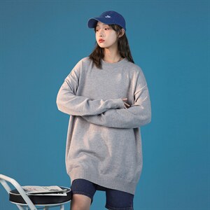 纯色针织衫中性风2024秋冬新款毛衣圆领男女上衣A161-2-M001-P35图片