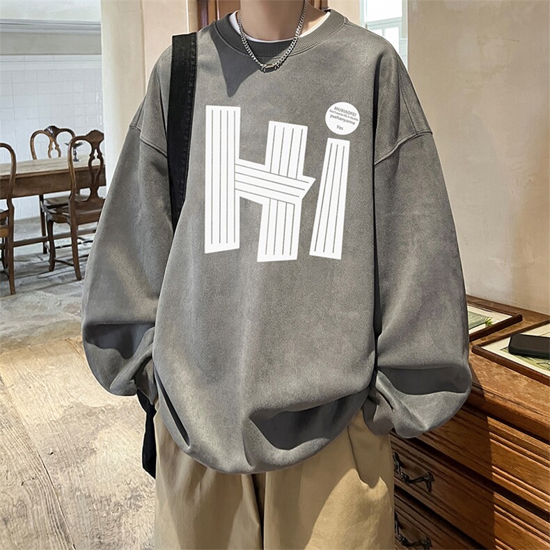 抖音供货、重磅显瘦卫衣冬圆领宽松D223A-DY-LPWY115-特p40,男装卫衣,电商019-1