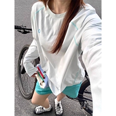 网图夏季机能薄款运动速干宽松男女防晒长袖T恤户外骑行服特P33，男装防晒衣，电商C306-1