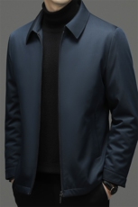 中年男士翻领宽松羽绒服新款冬季爸爸装休闲加厚保暖白鹅绒外套，男装羽绒服，电商B212（原钱塘6029）