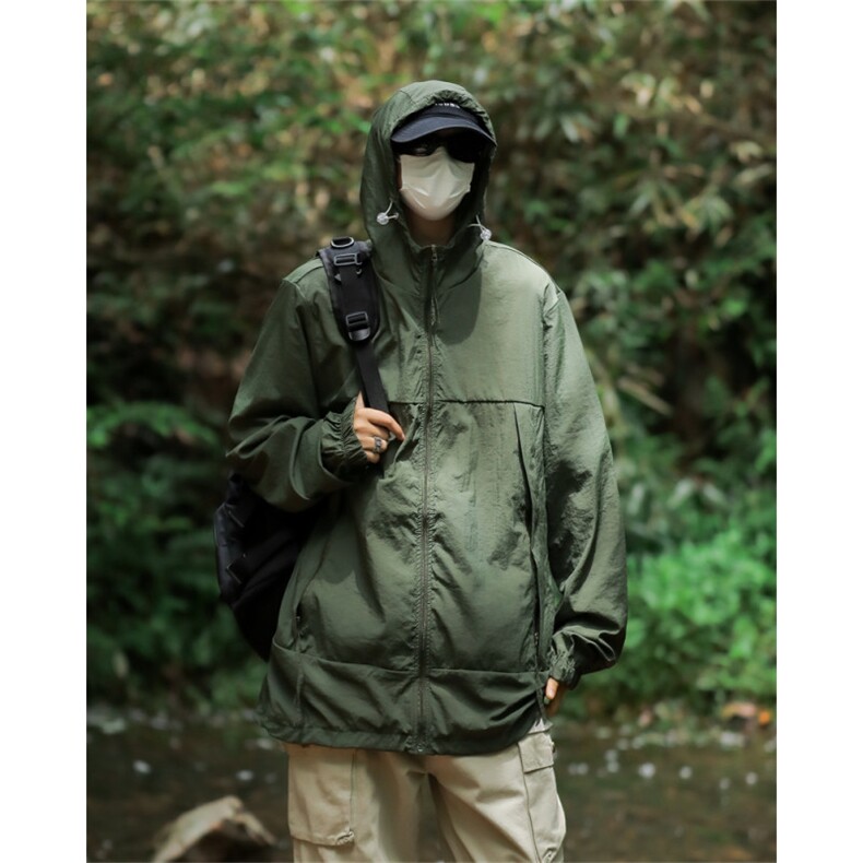 F321-P42夏季新款潮流连帽冰丝防晒衣男户外运动冲锋衣夹克现货，男装防晒衣，星座512-6