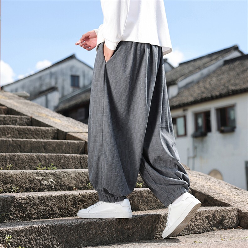2025秋冬风灯芯绒复古灯笼裤宽松束脚超大码M-9XL2538-P65,男装休闲裤,电商A057B
