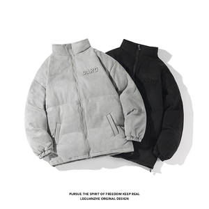 2025 冬季新款 港风白底大码麂皮绒立领棉衣M-5X HM22612-P115图片