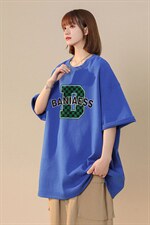 中性风2022夏季设计感字母棋盘格印花情侣T恤T1085P25控38，女装T恤，A247A