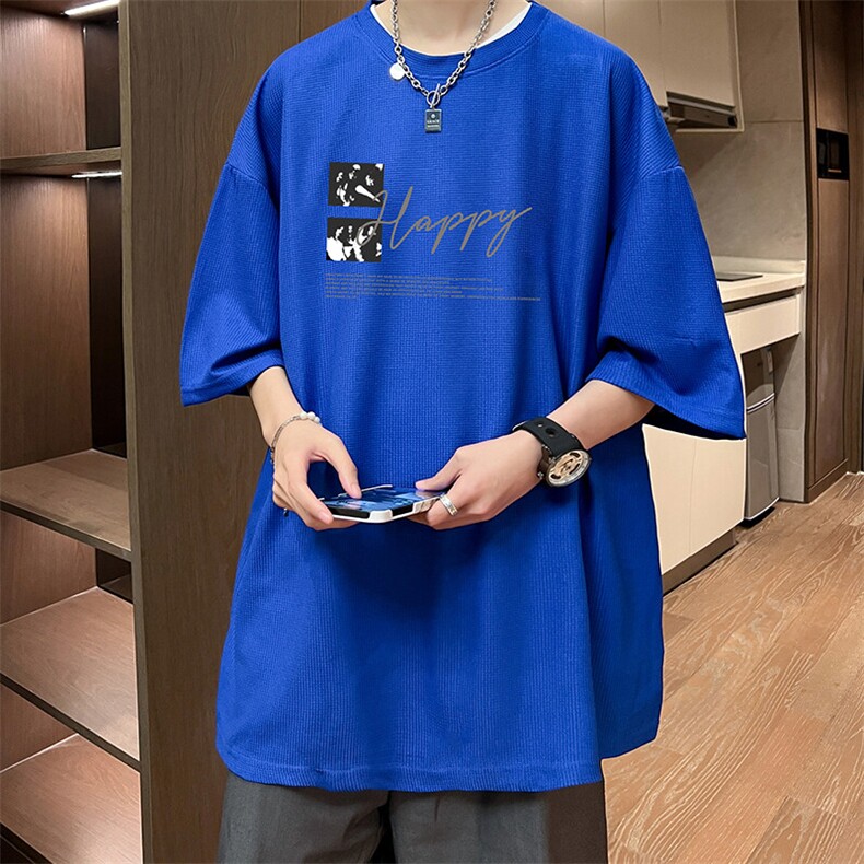 华夫格t恤男短袖男大码五分袖大皂风HT73431-P22,男装T恤,电商A040