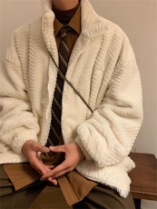 羊羔毛外套男冬季加绒加厚棉衣棉服男冬装保暖潮牌棉袄M7765-p89，男装棉衣，星座1008-1
