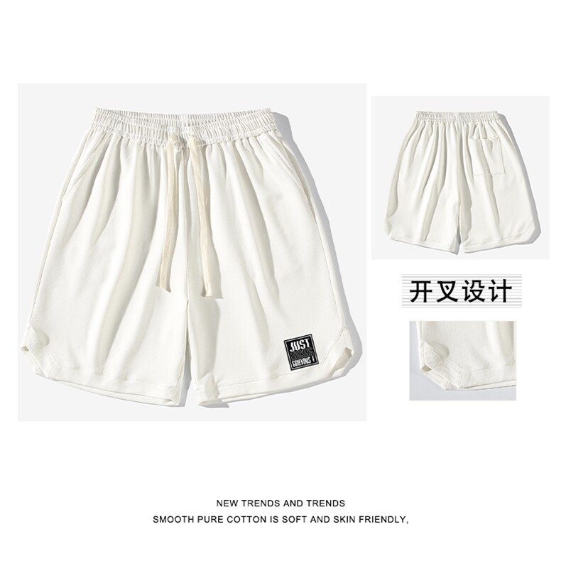 男夏季设计感小众贴标沙滩休闲中裤潮牌潮流五分裤子XD2313特批35,男装休闲裤,星座718