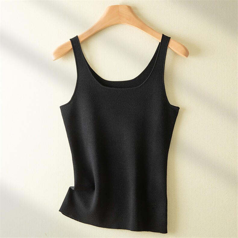 2025秋冬新款女羊绒衫100%纯山羊绒高品质纯色针织吊带亲肤背心,女装T恤,博友羊绒