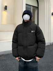 港风街景字母印花白鸭绒宽松立领羽绒服A247-YR82136特批195控298，男装羽绒服，电商A247