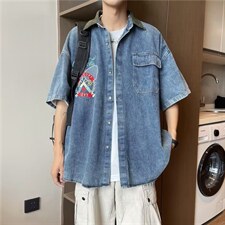 夏季短袖衬衫牛仔衬衣夹克外套C2024P42，男装衬衫，星座1116-2