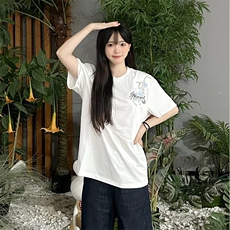 万针全刺绣解构设计260克重磅双纱纯棉高品质美式高街短袖T恤特35，男装T恤，电商A486