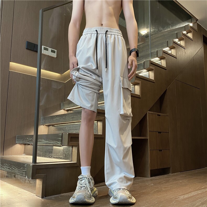 抖音品质夏季新款冰丝大口袋宽松工装裤B315-K24166-特p35控68,男装工装外套,电商B315