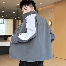 新款夹克男韩版修身百搭拼接上衣褂子男装帅气薄款外套D18/P52，男装夹克，星座506