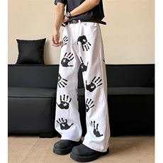 现货高品质美式高街手掌印情侣牛仔裤610A-1-YG872-特P45，男装牛仔裤，星座610A-1