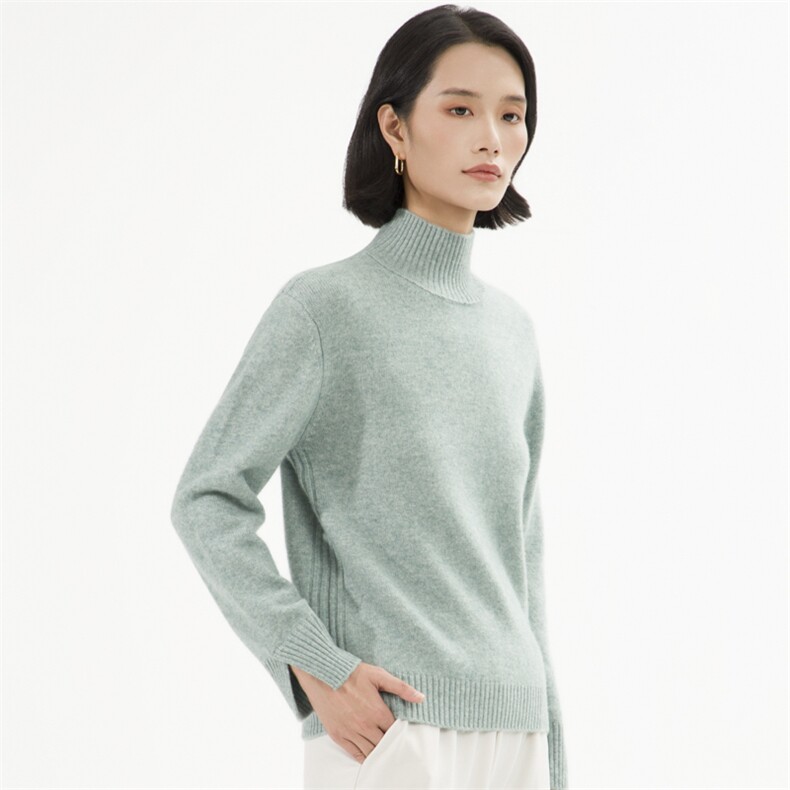 新款羊绒衫一线成衣长袖款宽松内搭女插肩高反领宽松针织衫打底山,女装羊绒衫,巾兮羊绒