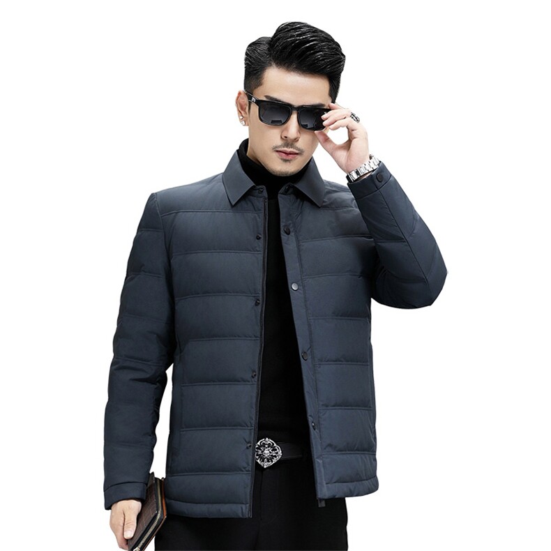 B23018钱塘2020-3翻领休闲冬季厚款新款中年男士羽绒服P168,男装羽绒服,钱塘207-3