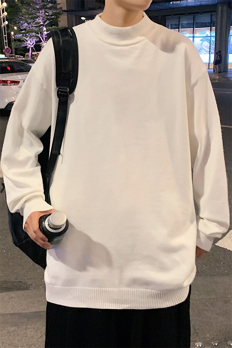 M18099-P45加绒款-P65半高领毛衣男士大码针织衫男毛线衣男,男装针织衫/毛衣,电商A040