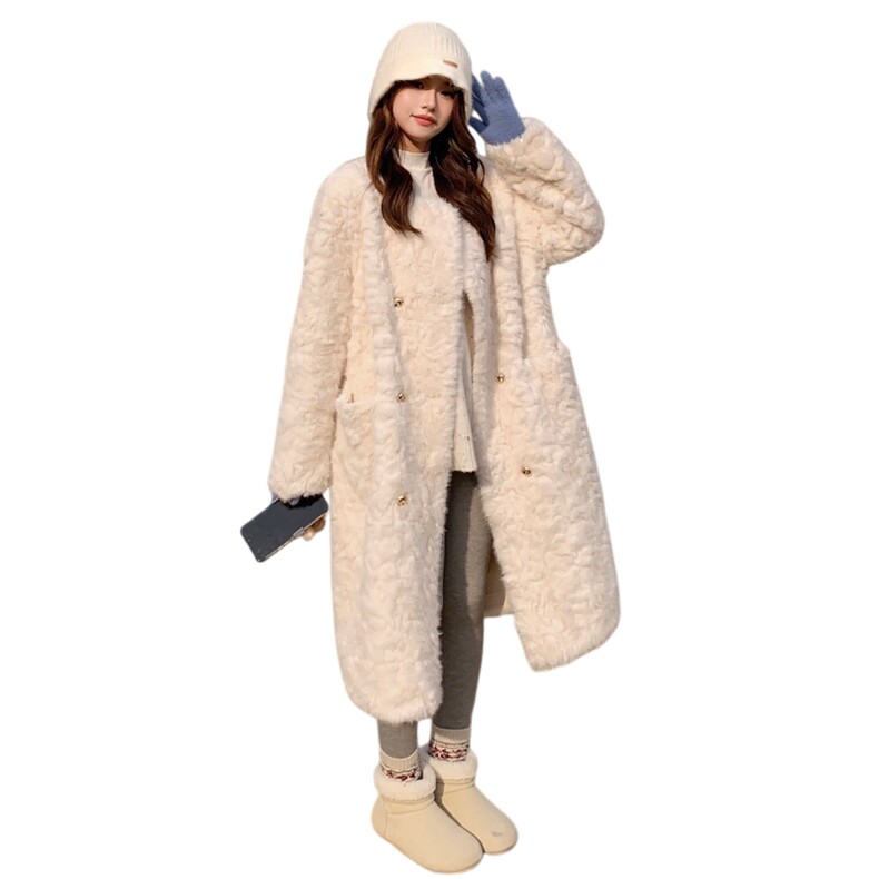 主推~冬季长款保暖皮毛一体环保皮草外套2B237-6181-P275K398,女装短外套,2B237