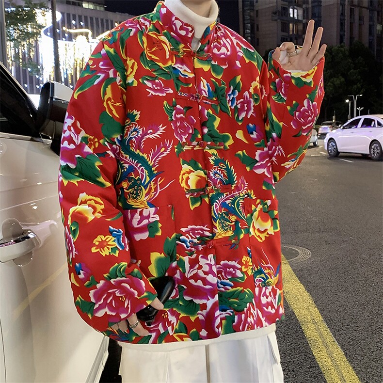 MY207风盘扣加厚保暖东北大花棉衣外套大码男女特色花棉袄潮图片