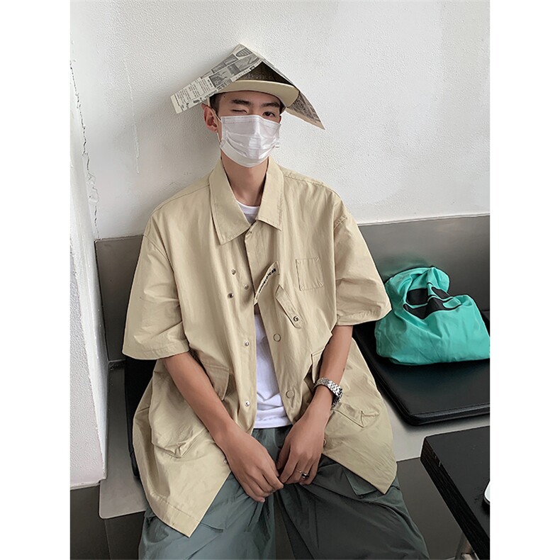 S2031-P42日系新款夏季潮时尚原宿五分袖衬衫,男装衬衫,星座1501-1