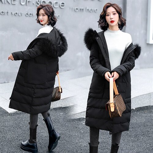 羽绒服女长款冬2021新款冬装90白鸭绒大毛领休闲保暖外套,女装羽绒服,海爱依仁