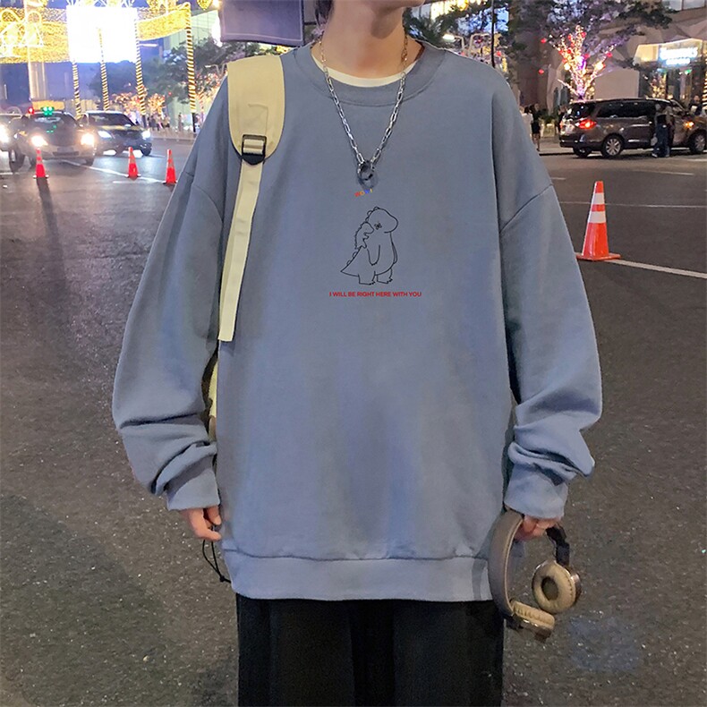 S6140-P28加绒款-P33秋季圆领卫衣男大码韩版宽松长袖外套,男装卫衣,电商A040