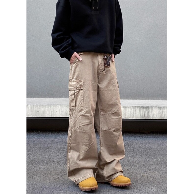 高街复古工装男女美式伞兵情侣宽松直筒阔腿休闲长裤潮KG190，男装工装外套，星座1116A（原606A-3）